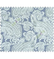 Traditional ivory large paisley floral self design beige royal blue aqua brown silver main curtain